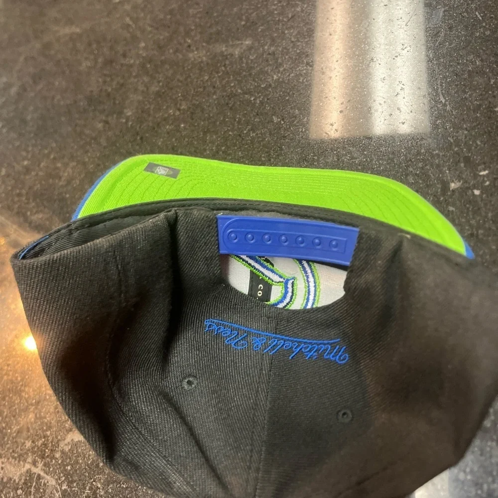 Mitchell & Ness Atlanta Hawks Reload 2.0 Snapback Cap Hat Black/Blue/Lime